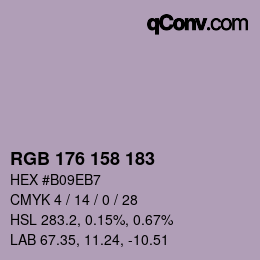 颜色代码: RGB 176 158 183 | qconv.com