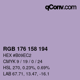 カラーコード: RGB 176 158 194 | qconv.com