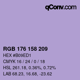 颜色代码: RGB 176 158 209 | qconv.com