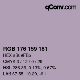 カラーコード: RGB 176 159 181 | qconv.com