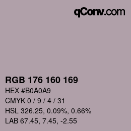 Color code: RGB 176 160 169 | qconv.com