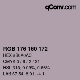 Color code: RGB 176 160 172 | qconv.com