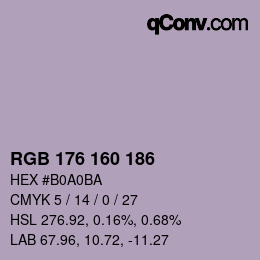 Color code: RGB 176 160 186 | qconv.com