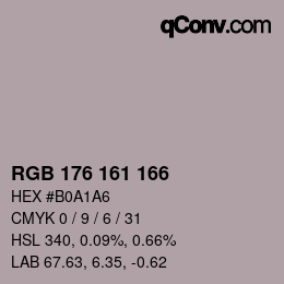 Color code: RGB 176 161 166 | qconv.com