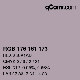Farbcode: RGB 176 161 173 | qconv.com