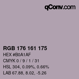 Código de color: RGB 176 161 175 | qconv.com