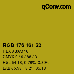 カラーコード: RGB 176 161 22 | qconv.com