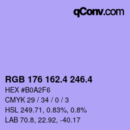 カラーコード: RGB 176 162.4 246.4 | qconv.com