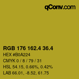 カラーコード: RGB 176 162.4 36.4 | qconv.com