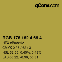 カラーコード: RGB 176 162.4 66.4 | qconv.com