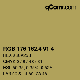 カラーコード: RGB 176 162.4 91.4 | qconv.com