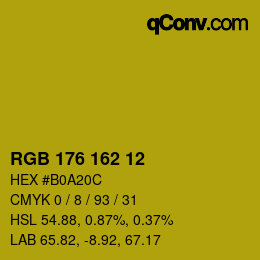 Farbcode: RGB 176 162 12 | qconv.com