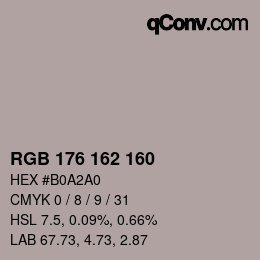 カラーコード: RGB 176 162 160 | qconv.com