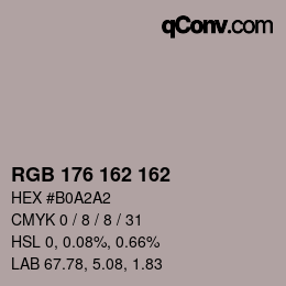 Farbcode: RGB 176 162 162 | qconv.com