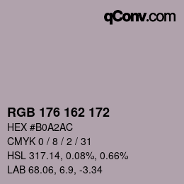 カラーコード: RGB 176 162 172 | qconv.com