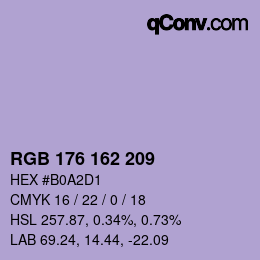 Code couleur: RGB 176 162 209 | qconv.com