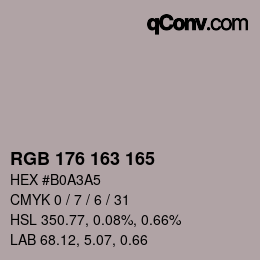 Code couleur: RGB 176 163 165 | qconv.com