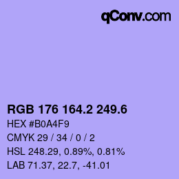 カラーコード: RGB 176 164.2 249.6 | qconv.com