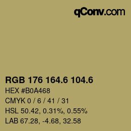 カラーコード: RGB 176 164.6 104.6 | qconv.com