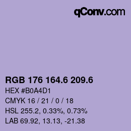 カラーコード: RGB 176 164.6 209.6 | qconv.com