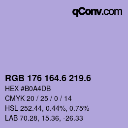 カラーコード: RGB 176 164.6 219.6 | qconv.com