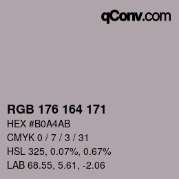 カラーコード: RGB 176 164 171 | qconv.com
