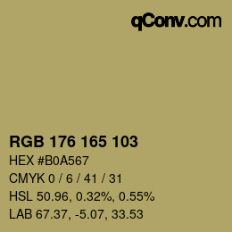 カラーコード: RGB 176 165 103 | qconv.com