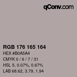 Color code: RGB 176 165 164 | qconv.com