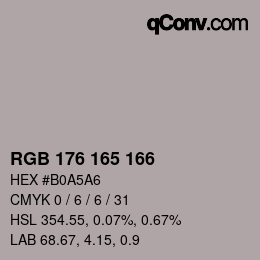 Color code: RGB 176 165 166 | qconv.com