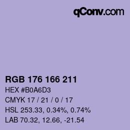 Código de color: RGB 176 166 211 | qconv.com