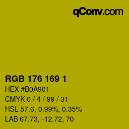 カラーコード: RGB 176 169 1 | qconv.com