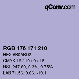 カラーコード: RGB 176 171 210 | qconv.com