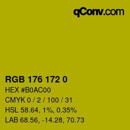 Color code: RGB 176 172 0 | qconv.com