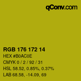 Color code: RGB 176 172 14 | qconv.com