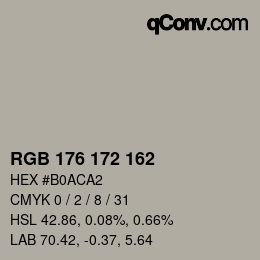 カラーコード: RGB 176 172 162 | qconv.com