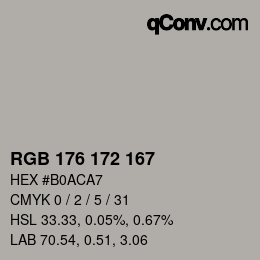 カラーコード: RGB 176 172 167 | qconv.com