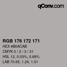 Color code: RGB 176 172 171 | qconv.com