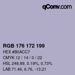 Color code: RGB 176 172 199 | qconv.com