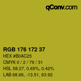 Color code: RGB 176 172 37 | qconv.com