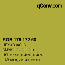 Color code: RGB 176 172 60 | qconv.com