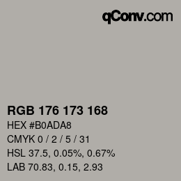 Color code: RGB 176 173 168 | qconv.com