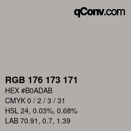 Code couleur: RGB 176 173 171 | qconv.com