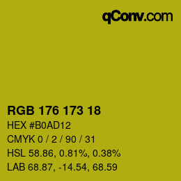 颜色代码: RGB 176 173 18 | qconv.com
