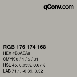 Color code: RGB 176 174 168 | qconv.com