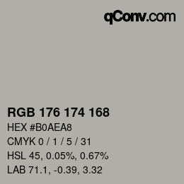 Color code: RGB 176 174 168 | qconv.com