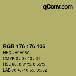 Color code: RGB 176 176 106 | qconv.com