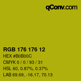 Color code: RGB 176 176 12 | qconv.com