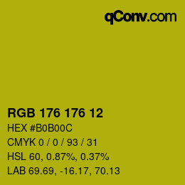 Color code: RGB 176 176 12 | qconv.com