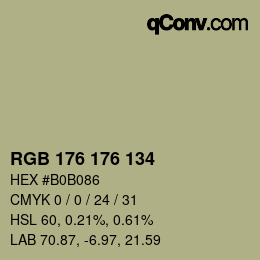 Color code: RGB 176 176 134 | qconv.com