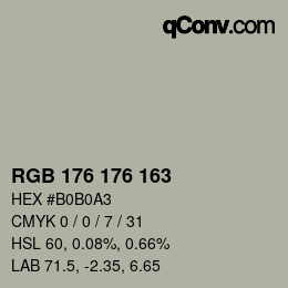 Code couleur: RGB 176 176 163 | qconv.com